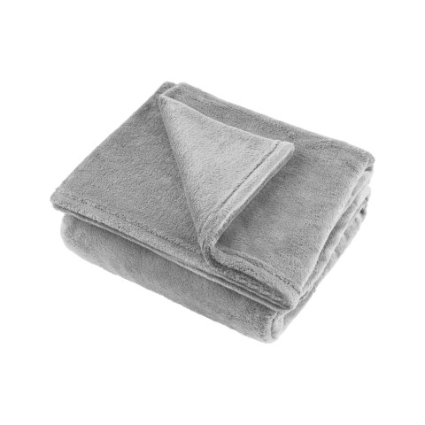 Koc polarowy Teesa TSA8902-1, szary, 200 × 220 cm, coral fleece