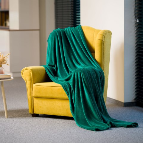 Koc polarowy Teesa TSA8902-2, zielony, 200 × 220 cm, coral fleece