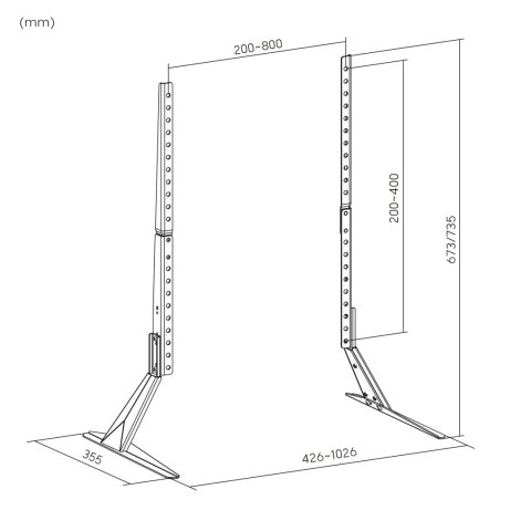 Krüger&Matz KM1309 — komplet nóżek do TV 23-75 cali, VESA do 800 × 400, 40 kg