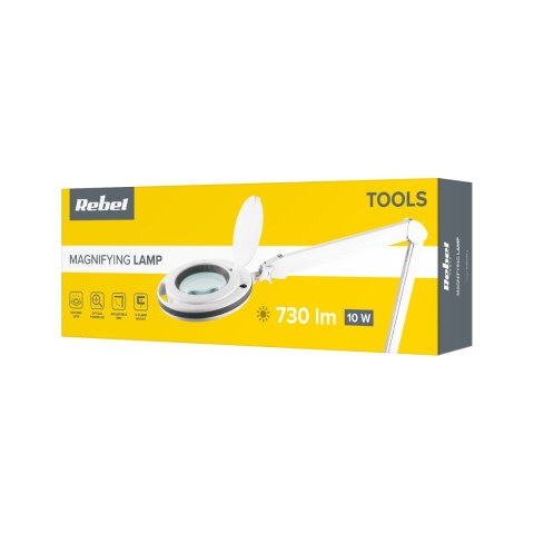 Lampa warsztatowa z lupą Rebel NAR0461-2, 5D, LED 10 W, 6500 K