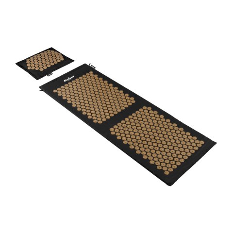 Mata do akupresury Rebel Active ECO 130 × 50 cm z poduszką, złote kolce — RBA-6013-GL