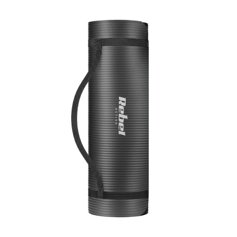 Mata do ćwiczeń i jogi Rebel Active NBR 183 × 61 cm, 1,5 cm, czarna