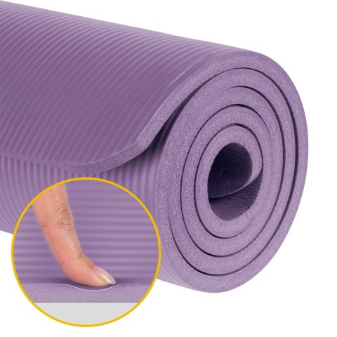 Mata do ćwiczeń i jogi Rebel Active NBR 183 × 61 cm, 1,5 cm, fioletowa