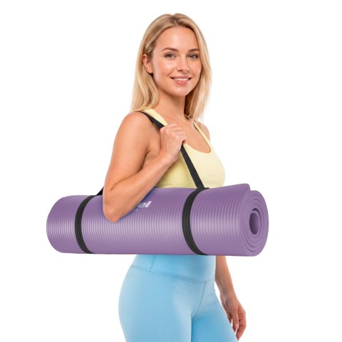 Mata do ćwiczeń i jogi Rebel Active NBR 183 × 61 cm, 1,5 cm, fioletowa