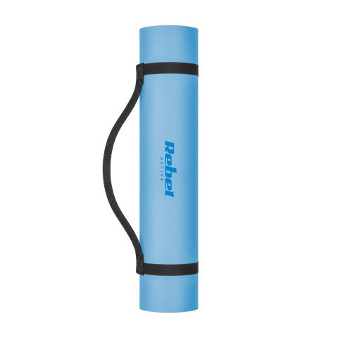 Mata do ćwiczeń i jogi Rebel Active TPE 183 × 61 cm, 6 mm, niebieska