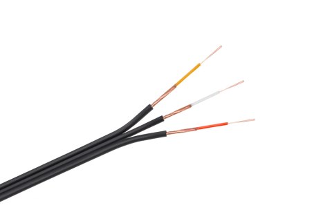 Przewód montażowy 3×RCA KAB0201, czarny, zwój 100 m