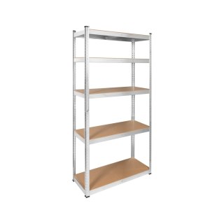 Regał magazynowy Rebel RB-1250, 180 × 90 × 40 cm, 5 półek, 875 kg, srebrny ocynk