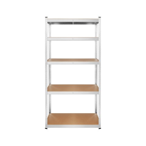 Regał magazynowy Rebel RB-1251, 180 × 90 × 40 cm, 5 półek, 750 kg, srebrny ocynk
