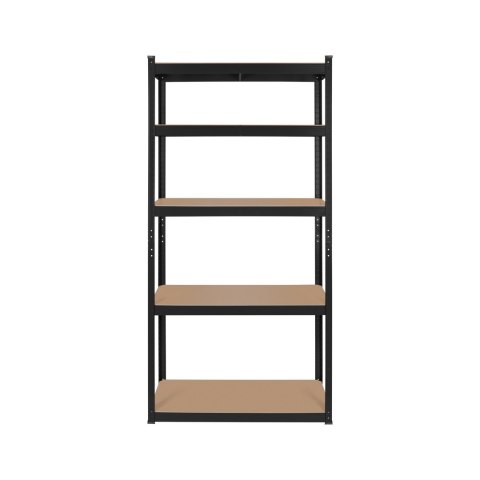 Regał magazynowy Rebel RB-1251B, 180 × 90 × 40 cm, 5 półek, 750 kg, czarny ocynk