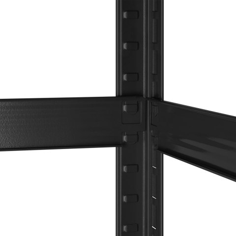 Regał magazynowy Rebel RB-1251B, 180 × 90 × 40 cm, 5 półek, 750 kg, czarny ocynk