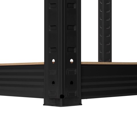 Regał magazynowy Rebel RB-1251B, 180 × 90 × 40 cm, 5 półek, 750 kg, czarny ocynk
