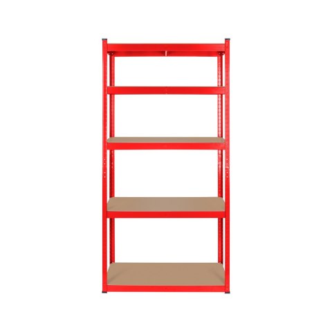 Regał magazynowy Rebel RB-1251R, 180 × 90 × 40 cm, 5 półek, 750 kg, czerwony ocynk
