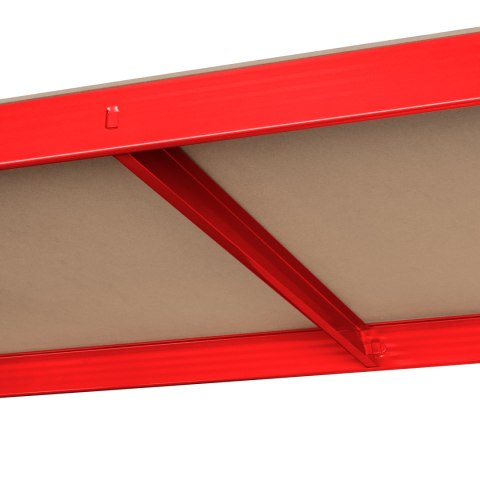 Regał magazynowy Rebel RB-1251R, 180 × 90 × 40 cm, 5 półek, 750 kg, czerwony ocynk