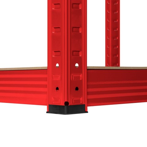 Regał magazynowy Rebel RB-1251R, 180 × 90 × 40 cm, 5 półek, 750 kg, czerwony ocynk