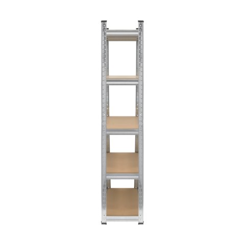 Regał magazynowy Rebel RB-1255, 150 × 70 × 30 cm, 5 półek, 750 kg, srebrny ocynk