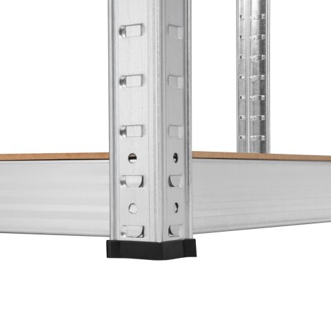 Regał magazynowy Rebel RB-1255, 150 × 70 × 30 cm, 5 półek, 750 kg, srebrny ocynk