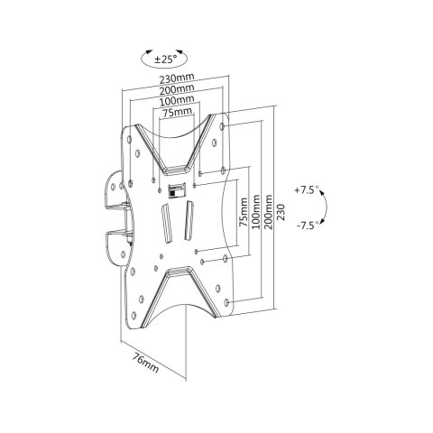 Uchwyt ścienny do TV Cabletech UCH0023A1, 23-42 cali, ruchomy, 25 kg