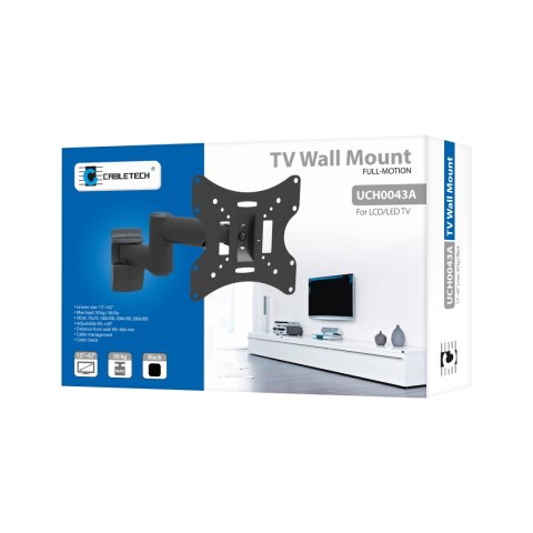 Uchwyt ścienny do TV Cabletech UCH0043A, 13-42 cali, ruchomy, 30 kg