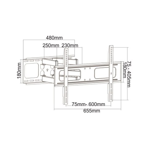 Uchwyt ścienny do TV Cabletech UCH0232, 37-80 cali, ruchomy, 60 kg