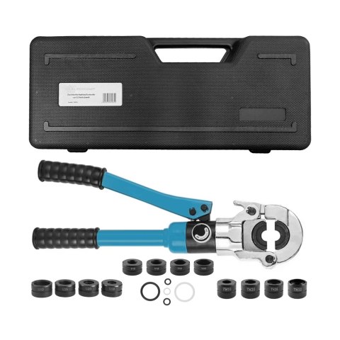 Zaciskarka hydrauliczna Eurokomp E6251 do rur, zestaw 12 szczęk