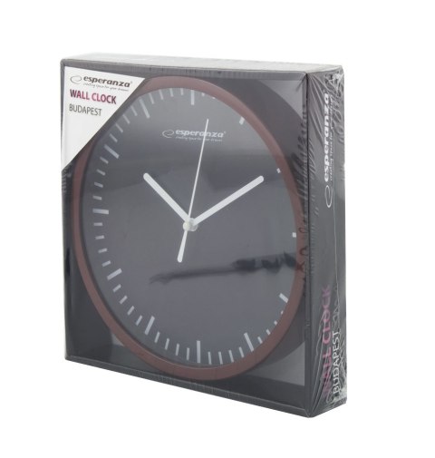 Zegar ścienny Esperanza Budapest EHC010K, 20 cm, czarna tarcza