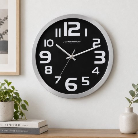 Zegar ścienny Esperanza Zurich EHC013K, 25 cm, czarna tarcza