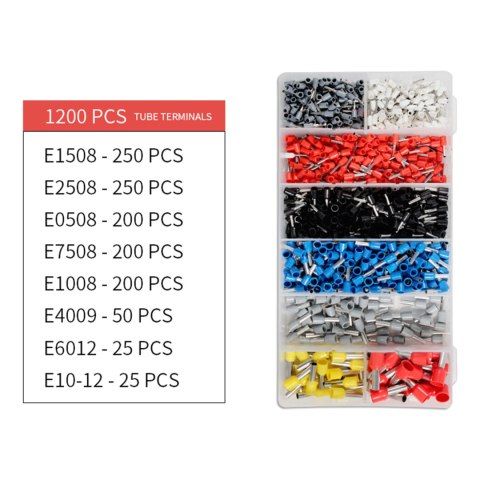 Zestaw Eurokomp E6223: zaciskarka do 10 mm² i 1200 tulejek kablowych
