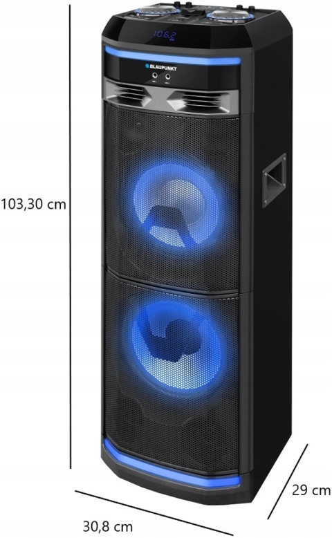 Aktywny Głośnik Bluetooth Blaupunkt PS11DB 1200W z Karaoke i LED