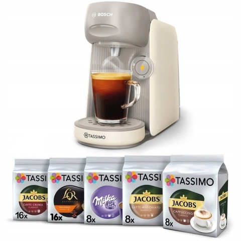 Ekspres TASSIMO Bosch Finesse + 56 kapsułek - pyszna kawa w każdej filiżance