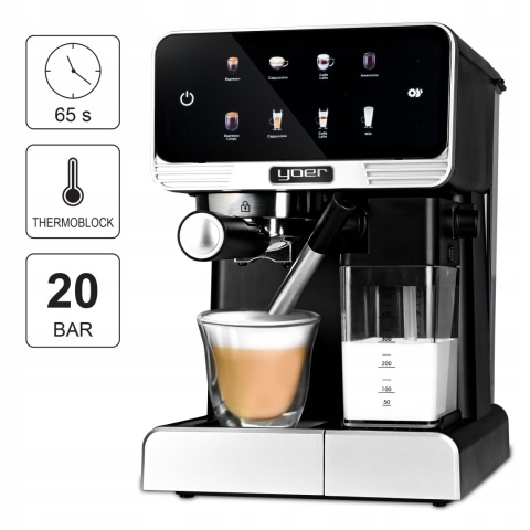 Ekspres do kawy Yoer Creamo EMF03BK 20bar 1350W z automatycznym spieniaczem