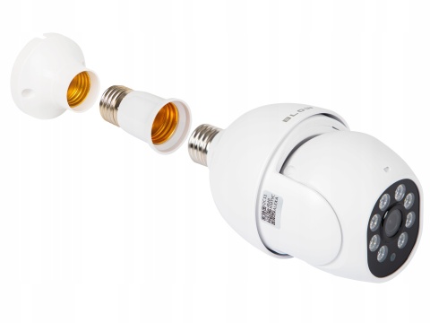Obrotowa Kamera Wewnętrzna Wifi 4Mp Wqhd Z Audio I Gwintem E27 Smart Tuya