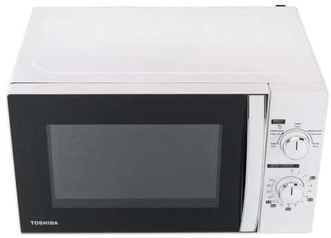 Mikrofalówka Biała Toshiba 20L 700W Mechaniczna, 5 Poziomów Mocy, Timer Led