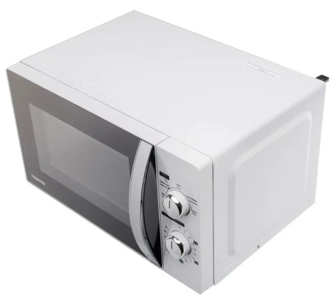 Mikrofalówka Biała Toshiba 20L 700W Mechaniczna, 5 Poziomów Mocy, Timer Led