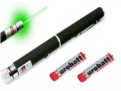 Bardzo Mocny Zielony Laser Wskaźnik Laserowy Zasięg Aż Do 5Km + Baterie