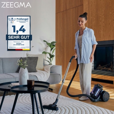 ODKURZACZ BEZWORKOWY ZEEGMA CYKLONOWY 4000W 2,5L HEPA Z TURBO SZCZOTKĄ