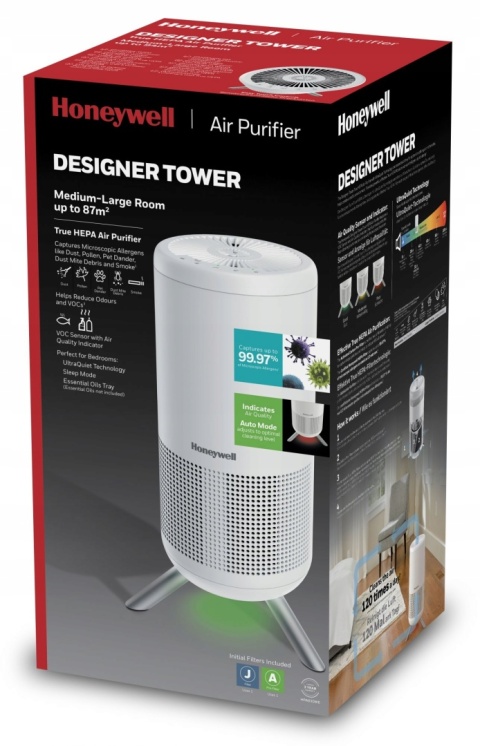 Oczyszczacz Powietrza Honeywell Hpa830we4 Hepa 99,97% Aroma Tryb Nocny
