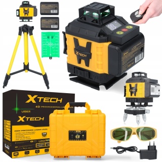Projektor laserowy XTECH 16 linii z statywem i pilotem, samopoziomujący