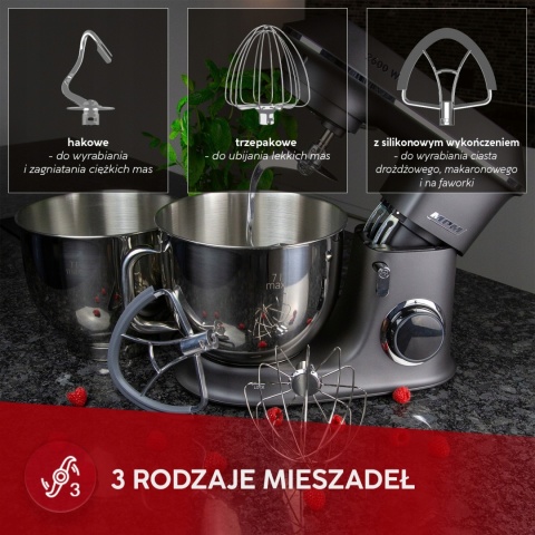 Robot Planetarny MPM MRK-20 2600W z 2 miskami i 6-stopniową regulacją