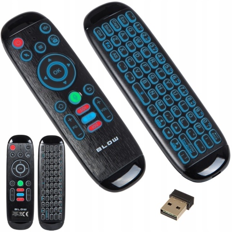 Bezprzewodowa Klawiatura z Pilotem i Funkcją AIR MOUSE, 3w1, Blow