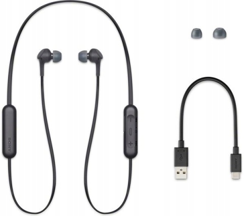 Bezprzewodowe Słuchawki Sony WI-XB400 Extra Bass, Bluetooth 15h, Czarny