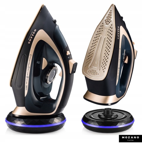 Bezprzewodowe żelazko parowe Mozano 2600W, ceramiczna powłoka, Anti‑Calc