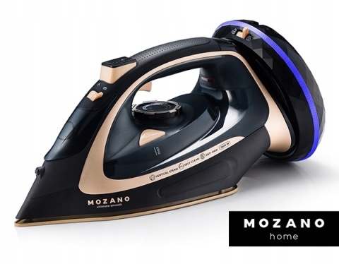 Bezprzewodowe żelazko parowe Mozano 2600W, ceramiczna powłoka, Anti‑Calc
