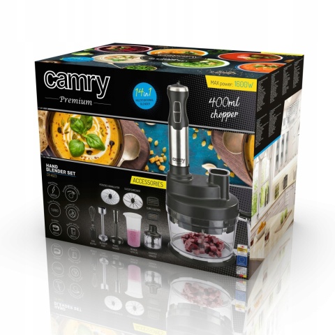 Blender Ręczny Camry CR4623 1600W z Trzepaczką i Akcesoriami TURBO