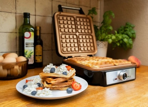 Gofrownica ELDOM 2000W z ceramiką, 4 gofry, regulacja, nieprzywierająca