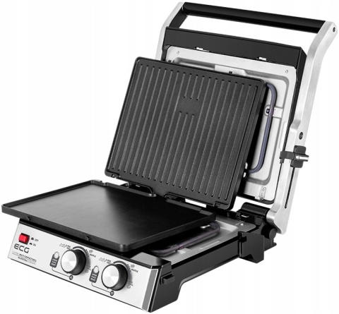 Grill elektryczny ECG KG 2033 3w1: gofry, panini, BBQ, 2000W