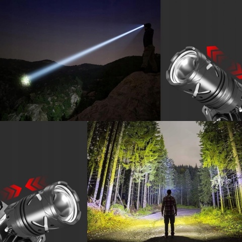 Latarka Czołowa Nexoo 10000 LM, Wojskowa, Wodoodporna, Akumulatorowa