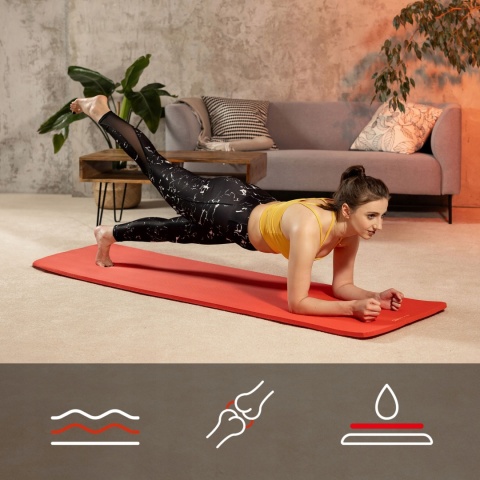 Mata fitness NBR 1,5 cm 190x80 cm - antypoślizgowa i wodoodporna