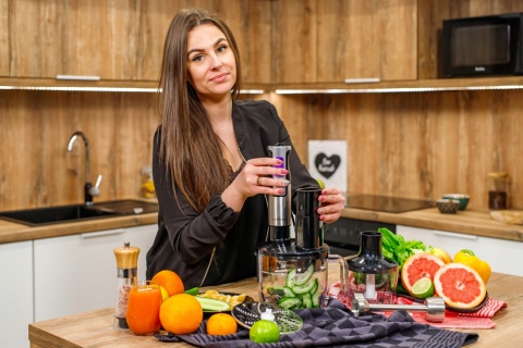 Blender Ręczny Wielofunkcyjny Mikser 1200W Złote Ostrze Moc Niszczenia