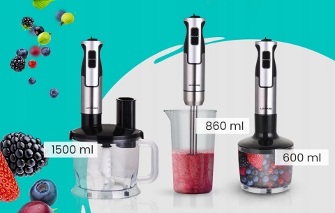 Blender Ręczny Wielofunkcyjny Mikser 1200W Złote Ostrze Moc Niszczenia