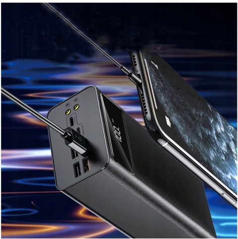 Powerbank 50000mAh z 4 portami USB-C, mikro USB i Lightning, LED
